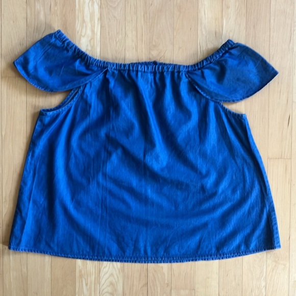 J.Crew Factory off-the-shoulder cotton chambray top Medium - Picture 11 of 11